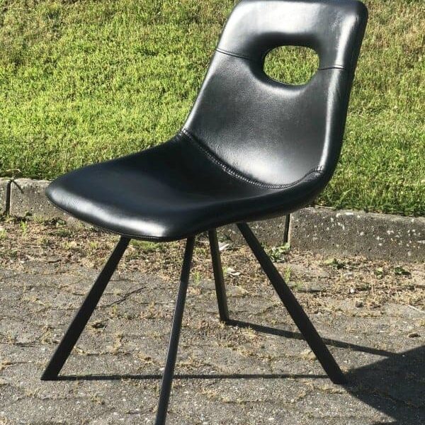 Spisestol baseball sort læder