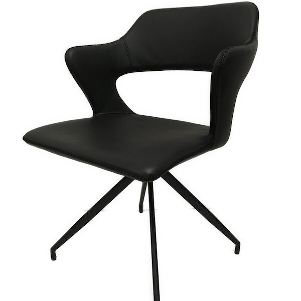 Spisebordsstol sort læder