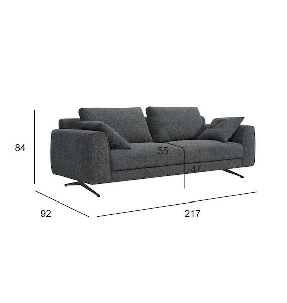 Mørkegrå sofa